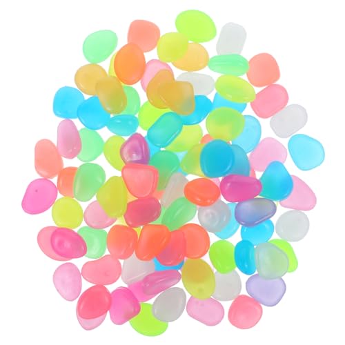 minkissy 100 Stück Leuchtkieselsteine Fluoreszierende Garten Dekosteine für Aquarium Pflanzentöpfe Rasen und DIY Projekte Sicher für Fische und Langlebig von minkissy