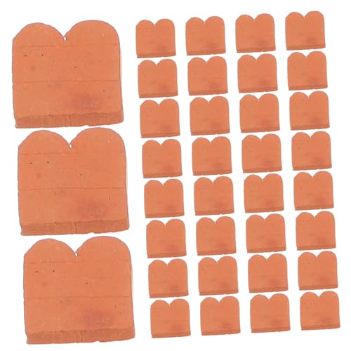 minkissy 100 Stück Maßstab Realistische Mauersteine für DIY Sandtisch Architektur Modellbau Puppenhaus Zubehör Rote Mini Backsteine für Bastelprojekte von minkissy