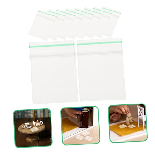 minkissy 100 Stück Mini Transparente Aufbewahrungsbeutel aus Bruchsicherem Selbstklebend Wiederverwendbar für Puppenzubehör Schmuck Miniaturen Aufbewahrung Kleiner Gegenstände von minkissy