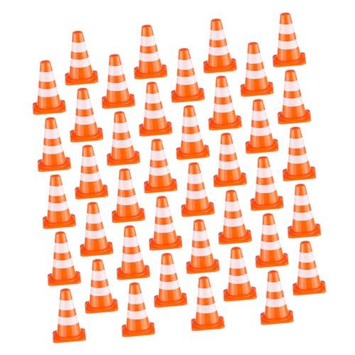 minkissy 100 Stück Mini Verkehrscones Lernspielzeug für Simulation von Straßensignalen und Barrieren für Bauprojekte und Kreative Spiele von minkissy