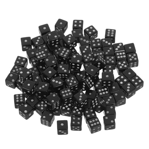 minkissy 100 Stück Mini Würfel Schwarz Taschenformat Seitige Würfel für Brettspiele Bastelprojekte Partyspiele Mathe Lernen Langlebig Ablesbare Punkte Vielseitig Einsetzbar von minkissy