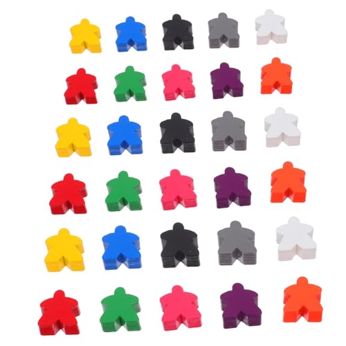 minkissy 100 Stück Miniatur Menschen Winzige Menschenfiguren Mini Menschenfiguren Holzschachfiguren Zählschachfiguren Brettspiel Meeples Zählbrettspielfiguren Sortierspiel Token von minkissy
