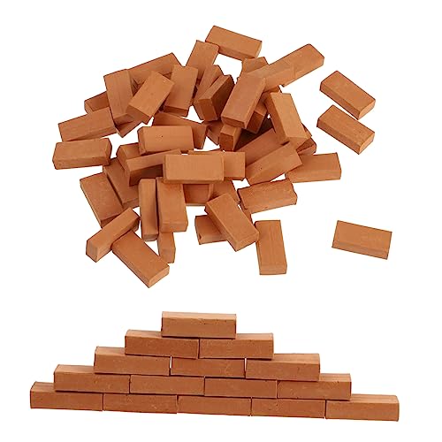 minkissy 100 Stück Miniatur Ziegelstein Realistische Wandsteine für DIY Feengarten Sandtisch und Mikro Landschaftsmodell Detailgetreue Bausteine für Kreative Architektur und Dekoration von minkissy