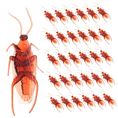 minkissy 100 Stück Realistische Gefälschte Kakerlaken für Party Streich Halloween Dekorationen Langlebige Simulation Spaß für Familie und Freunde von minkissy