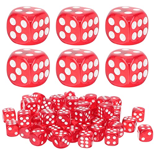 minkissy 100 Stück Rote Würfel Lustige Spielwürfel für Partys Hochwertige Würfel für Gesellschaftsspiele für Versammlungen und Unterhaltung von minkissy