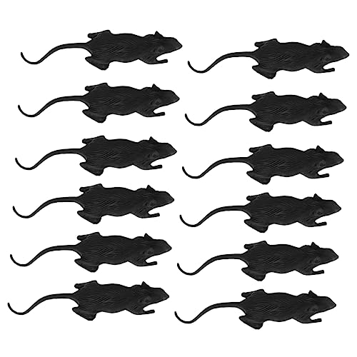 minkissy 100 Stück Teiliges Halloween Tricky Toy Realistisch Gestaltete Schwarze Ratten Deko Langlebiges Material für Halloween Party April Fools Versteckter Spaß und Gruselige von minkissy
