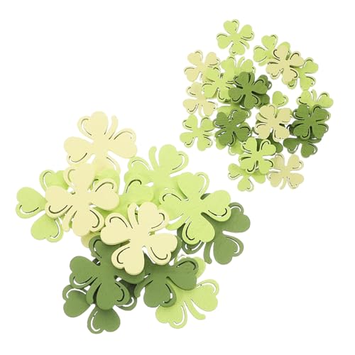 minkissy 100 Stück Teiliges Holzkonfetti mit Vierblättrigen Kleeblättern Mischfarben Robuste Patricks Day Tischdeko Irisches Glückssymbol für Festliche Partys und Heimdekoration von minkissy