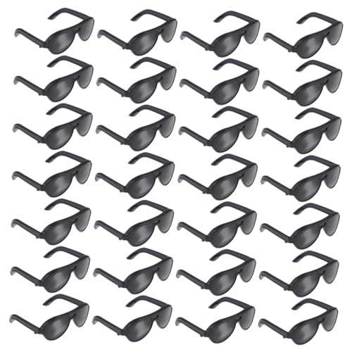 minkissy 100 Stück Teiliges Mini Sonnenbrillen für Puppen Schwarze Puppenbrillen als Spielzeugzubehör Kompakte Puppenhaus Accessoires Stilvolle Puppen Sonnenbrille für Spiel und von minkissy