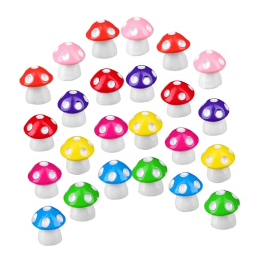 minkissy 100 Stück Teiliges Miniatur Pilzfiguren aus Resin Bunte Kleine Dekorationen für DIY Puppenhaus Micro Garten Büro und Party Vielseitige Mini Figuren für Kreative von minkissy