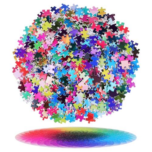 minkissy 1000 Stück Farbenfrohes Farbwechsel Puzzle Teile für Erwachsene Anspruchsvolles Stabiles Papier Puzzle mit Sanften Farbübergängen Präzise Geschnitten Sicher Entspannung und von minkissy