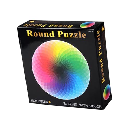 minkissy 1000 Stück Teiliges Rundes Puzzle Farbenfrohes Legespiel für Erwachsene und Pädagogisches Jigsaw Puzzle Präzise Schnittqualität Langlebiges Material als Stressabbau von minkissy