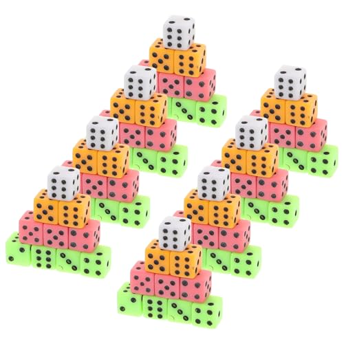 minkissy 100Stücke Mini Würfel Set Bunte Seitige Kunststoffwürfel für Mathe Lernspiele Bastelprojekte und Interaktives Langlebig und Vielseitig Einsetzbar von minkissy