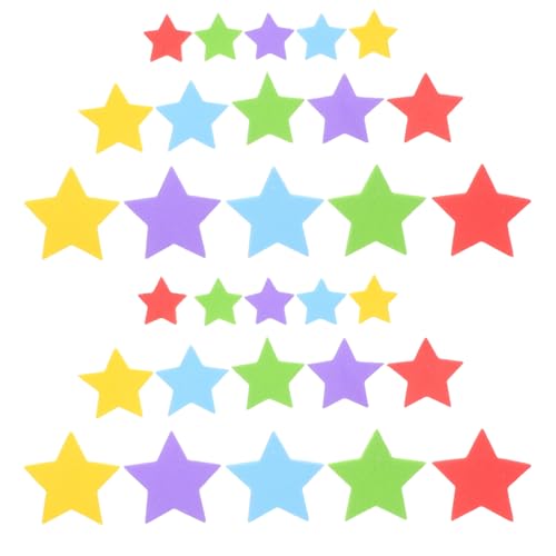 minkissy 10Er-Packungen Selbstklebende Bunte Fünfzackige Aufkleber für Bastelprojekte Scrapbooking und Kreative Deko für Schulaktivitäten von minkissy