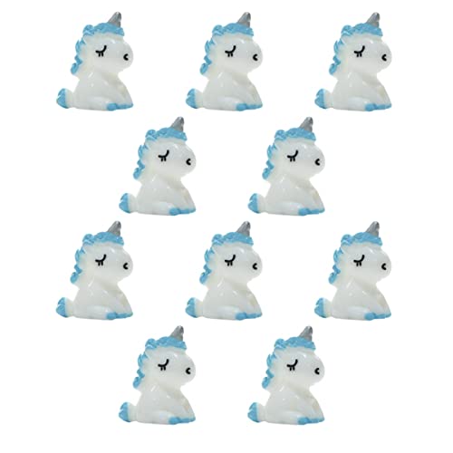 minkissy 10Stücke Mini Einhorn Figuren Handgefertigte Deko Ornamente für Miniaturgarten DIY Landschaftsdekoration Lebensechte Einhörner aus Harz für Puppenhaus und Kreative von minkissy