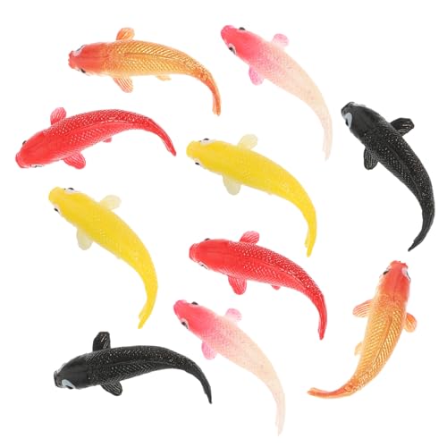 minkissy 10Stücke Miniatur Karpfen Modell Künstliche Fische für Aquarium Dekoration Realistische Simulation Landschaftsdesign und DIY Projekte von minkissy