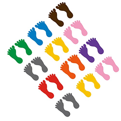 minkissy 12 Paare PVC Fußabdruck Aufkleber für Kindergarten und Zuhause Dekorative Bodenaufkleber Gemischte Farben für Sicherheitsmarkierungen und Kreative Gestaltung von minkissy