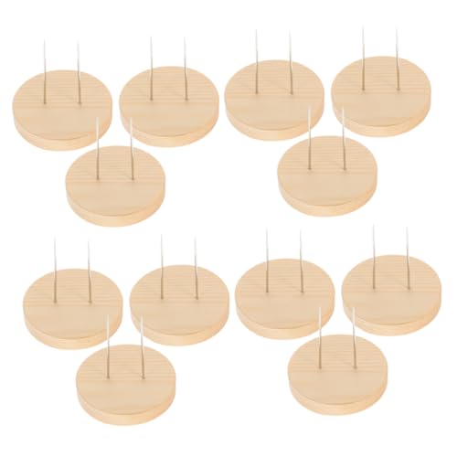 minkissy 12 Stück Holzständer für Gehäkelte Figuren mit Doppel Nadel Design Stabiler Halter für Handgefertigte Sammlerstücke und Tonfiguren von minkissy