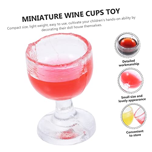 minkissy 12 Stück Maßstab Leichte Detailgetreue Miniatur Weingläser und Gelb Kindersicheres für Puppenhausdekoration und Rollenspiele von minkissy