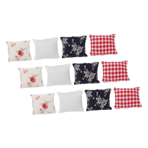 minkissy 12 Stück Maßstab Realistische Kleine Sofakissen Dekorative Miniatur Deko für Puppenhausmöbel Kreative Accessoires von minkissy