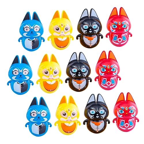 minkissy 12 Stück Teiliges Cartoon Tumbler für Bunte Beijing Katzen Wackelspielzeuge Interaktives Lernspielzeug für Eltern Junge Mädchen Interaktion Geeignet für Zuhause und Büro von minkissy