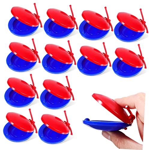 minkissy 12 Stück Teiliges Finger Kastagnetten aus Rhythmisches Musikinstrument für Musikunterricht Partys und Familienfeiern mit Bunten Farben und Elastischem Verbindungsgummi von minkissy