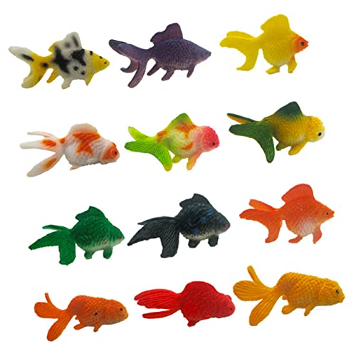 minkissy 12 Stück Teiliges Goldfischmodell aus Langlebigem PVC Realistische Miniatur Fische als Aquarium Deko und Pädagogisches für Farblich und Stilistisch Sortiert Vielseitig Einsetzbar von minkissy