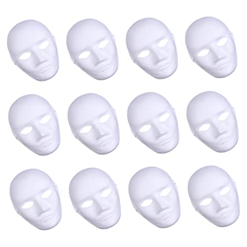 minkissy 12 Stück Teiliges Halloween Diy Papiermaske für Erwachsene Weiße Vollgesichts Masken aus Papiermache Atmungsaktiv mit Elastischem Band für Hip Hop Tanz Cosplay und Halloween Partys minkissy 12 Stück Teiliges Halloween Diy Papiermaske für Erwachsene Weiße Vollgesichts Masken aus Papiermache Atmungsaktiv mit Elastischem Band für Hip Hop Tanz Cosplay und Halloween Partys von minkissy