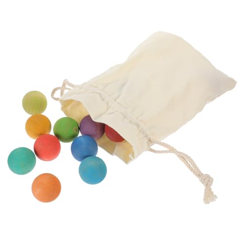 minkissy 12stücke Bunte Holzfarbene Bälle Als Lernspielzeug Für Junge Mädchen Runde Holzkugeln Pädagogisch Und Kreativ Für Früherziehung Und Farb-Lernen von minkissy