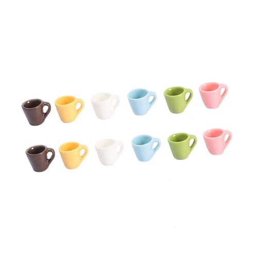 minkissy 12 Stück Teiliges Mini Haus Tassen aus Resin Dekorative Kaffeetassen für Puppenhaus als Tischdeko oder für Bastel Enthusiasten von minkissy