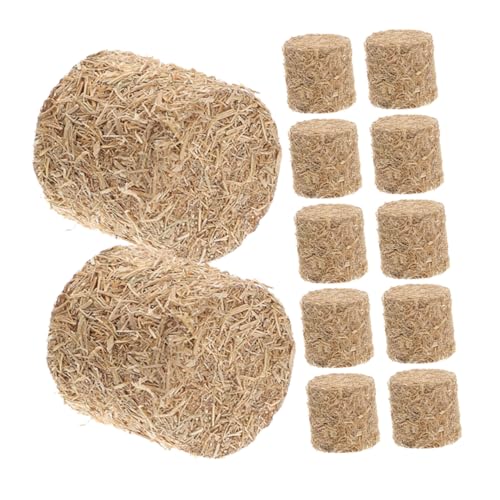 minkissy 12 Stück Teiliges Mini Heuhaufen Modellset Detailgetreue Miniatur Heuballen Dekoration für Garten und Outdoor Szene DIY Zubehör für Puppenhaus Mini Landschaft und von minkissy