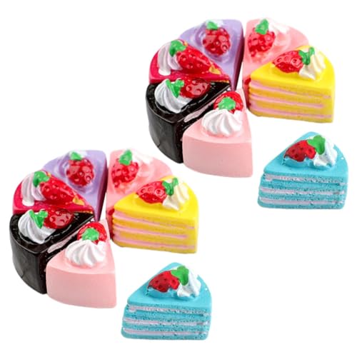 minkissy 12 Stück Teiliges Mini Kuchen Dekorationen für Puppenhaus Simulierte Mini Lebensmittel für Kreative Szenen und Spielvergnügen für Desserts und Miniaturküchen von minkissy
