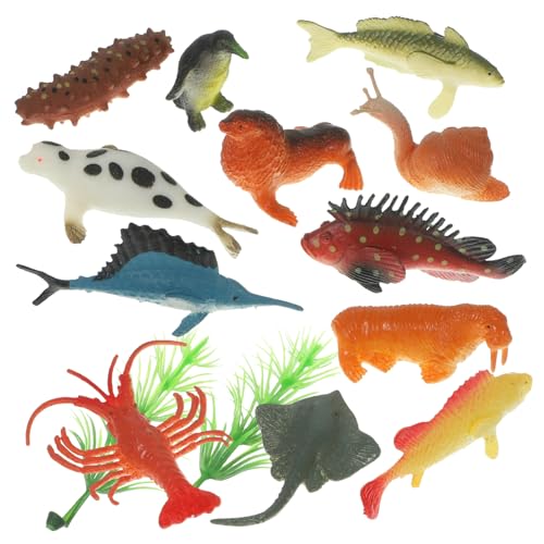 minkissy 12 Stück Teiliges Mini Meerestiere Modellspielzeug Realistische Meeresfiguren für Lernspielzeug Strandspielzeug und Dekoration Pädagogisches Wasserspielzeug von minkissy