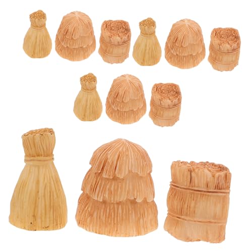 minkissy 12 Stück Teiliges Mini strohballen dekor Naturgetreu Handgefertigt Vielseitig für Puppenhaus Herbst Halloween Dekoration Kleine Strohballen für Tisch und Garten Rustikaler von minkissy