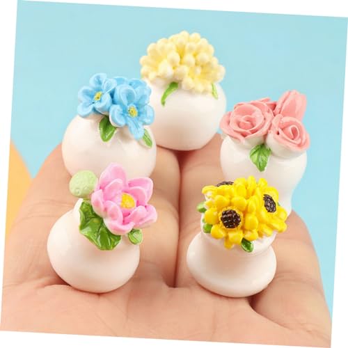 minkissy 12 Stück Teiliges Miniatur Bonsai Lebensechte Pflanzen Farbenfrohe Micro Landschaftsdeko für Puppenhaus Garten Kunstpflanzenähnliche Topfpflanzen Einfache Pflege ohne Gießen von minkissy