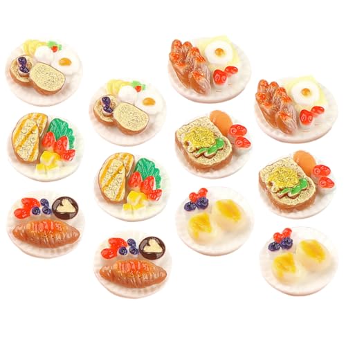minkissy 12 Stück Teiliges Miniatur Dessert aus Harz Realistische Lebensmittel für Puppenhaus Dekoration Zubehör für Kindergeburtstage und Kreative Spielwelten von minkissy