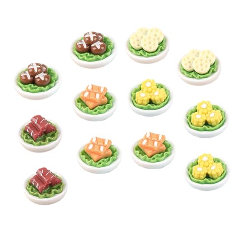 minkissy 12 Stück Teiliges Miniatur Gemüse Modell Realistische Puppenhaus Deko Lebensechte Mini Lebensmittel Figuren Vielseitig als Foto Requisiten und Spielküche Zubehör Gemischte von minkissy