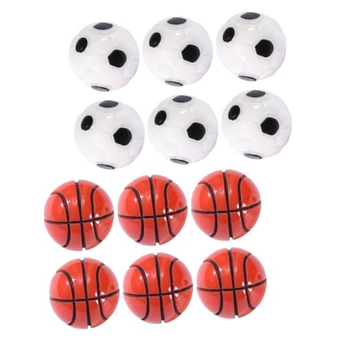 minkissy 12 Stück Teiliges Miniatur Sportball aus Resin Fußball und Basketball Vielseitiges DIY Bastelzubehör für Puppenhaus Moos Mikrolandschaft und Dekorative Mini Accessoires von minkissy