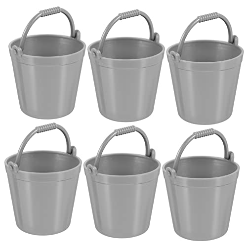 minkissy 12 Stück Teiliges Miniatur Wasserfass aus Robustem Kunststoff Realistische Mini Eimer für Puppenhaus Garten Deko Handliche Mikro Landschaftsaccessoires Silber Leicht und Sicher von minkissy