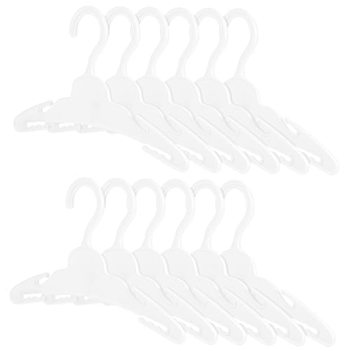 minkissy 12 Stück Teiliges Puppenkleiderbügel aus Robustem Kunststoff Mini Kleiderbügel für Puppen Perfektes Zubehör für Puppenhäuser und Kreatives von minkissy
