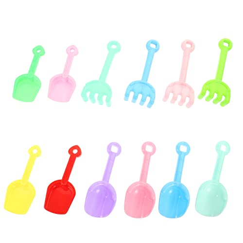 minkissy 12 Stück Teiliges Sandspielzeug Set für Bunte Sandschaufeln und Schaufeln für Strand Sandkasten und Garten Fördert die Kreativität und Motorischen Fähigkeiten von minkissy