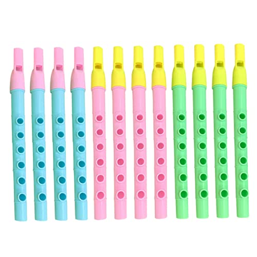 minkissy 12 Stück Teiliges Set Mini Blockflöte für Anfänger Musikflöte aus Zufälligen Farben Blasinstrument für Junge Mädchen Zufällige Farbe Zufällige Farbe von minkissy