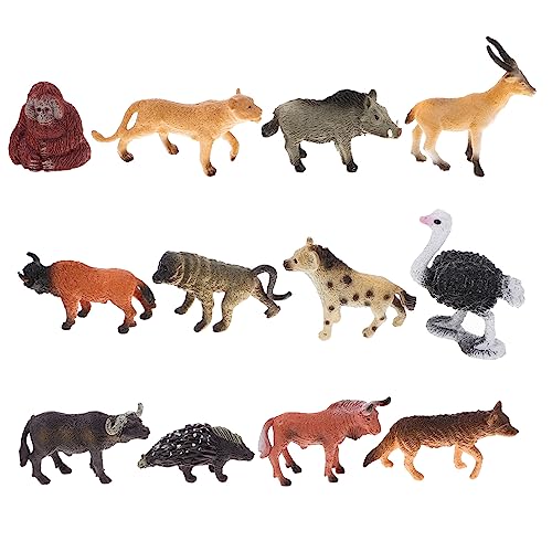 minkissy 12 Stück Teiliges Set Miniatur Afrikanische Wildtiere Figuren Realistische Detailgetreue Tiermodelle Handliche Sammelfiguren für Spiel und Dekoration Lebensechte Gestaltung für von minkissy