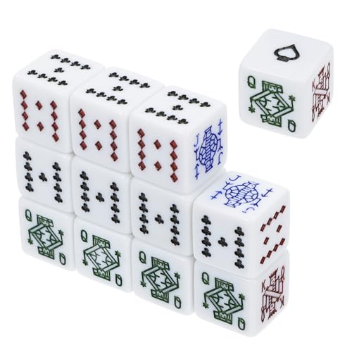 minkissy 12 Stück Teiliges Set Tragbare Würfel Verschleißfeste Spielchips für Partys Bar und Brettspiele für Spielabende und von minkissy
