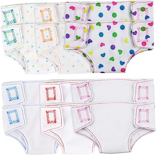 minkissy 12 Stück Teiliges Waschbare Puppenwindeln aus Gestrickter Baumwolle Wiederverwendbar Langlebig Leicht und Tragbar Pädagogisches Puppenzubehör für Puppen Feinmotorik von minkissy