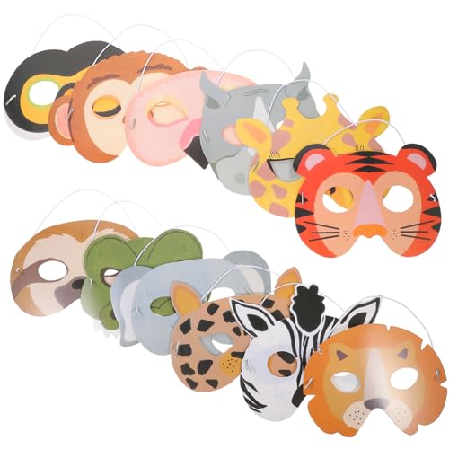 minkissy 12 Stück Teiliges Wildtier Papierset Tiermasken Cosplay Leichte Bunte Dschungelmasken für Kindergeburtstag Party Dekoration Halloween Fest minkissy 12 Stück Teiliges Wildtier Papierset Tiermasken Cosplay Leichte Bunte Dschungelmasken für Kindergeburtstag Party Dekoration Halloween Fest von minkissy