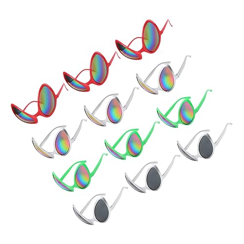 minkissy 12 Stück lustige Brille Außerirdische Cosplay- Halloween Urlaub LED Ausländer faschingsbrille karnevalsbrille - für Frauen Außerirdische Brille Plastik von minkissy