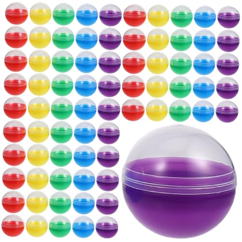 minkissy 120 Stück Leere Runde Befüllbare Automatenkapseln aus Kunststoff für Partys und Bastelideen Durchsichtige Spielzeugbehälter für Kaugummiautomaten von minkissy