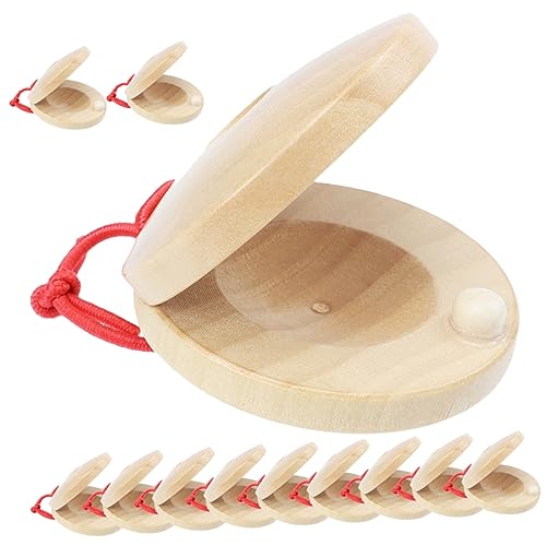 minkissy 12Stücke Holz Kastagnetten für Rhythmus Instrumente aus Holz Kleine Musikinstrumente für Musikalische Früherziehung für und Besondere Anlässe von minkissy
