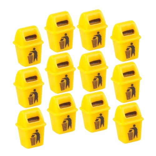 minkissy 12Stücke Mini Mülltonnen Realistische Mülleimer Modelle für Puppenhaus Dekoration Miniatur Abfallbehälter für Wohnräume und von minkissy
