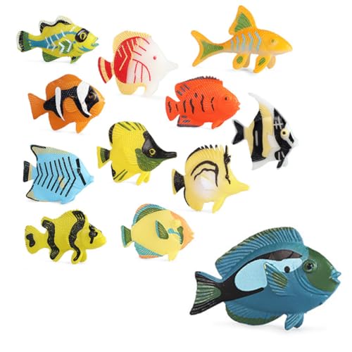 minkissy 12Stücke Teiliges Meerestier Modell Lebensechte Dekoration für Kinderzimmer und Wohnräume für Fischtanks und Kreative Raumgestaltung von minkissy